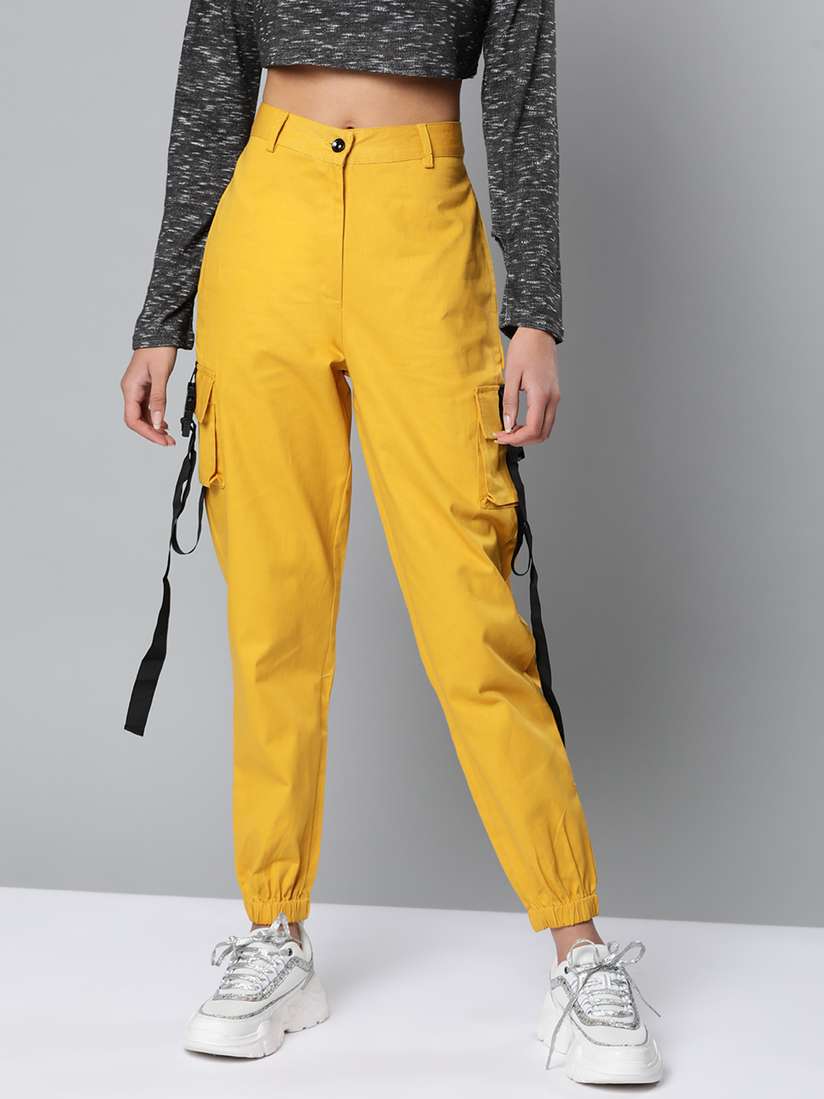 Buy STREET 9 Women Mustard Yellow Loose Fit Solid Joggers - Trousers for  Women 11234432 | Myntra