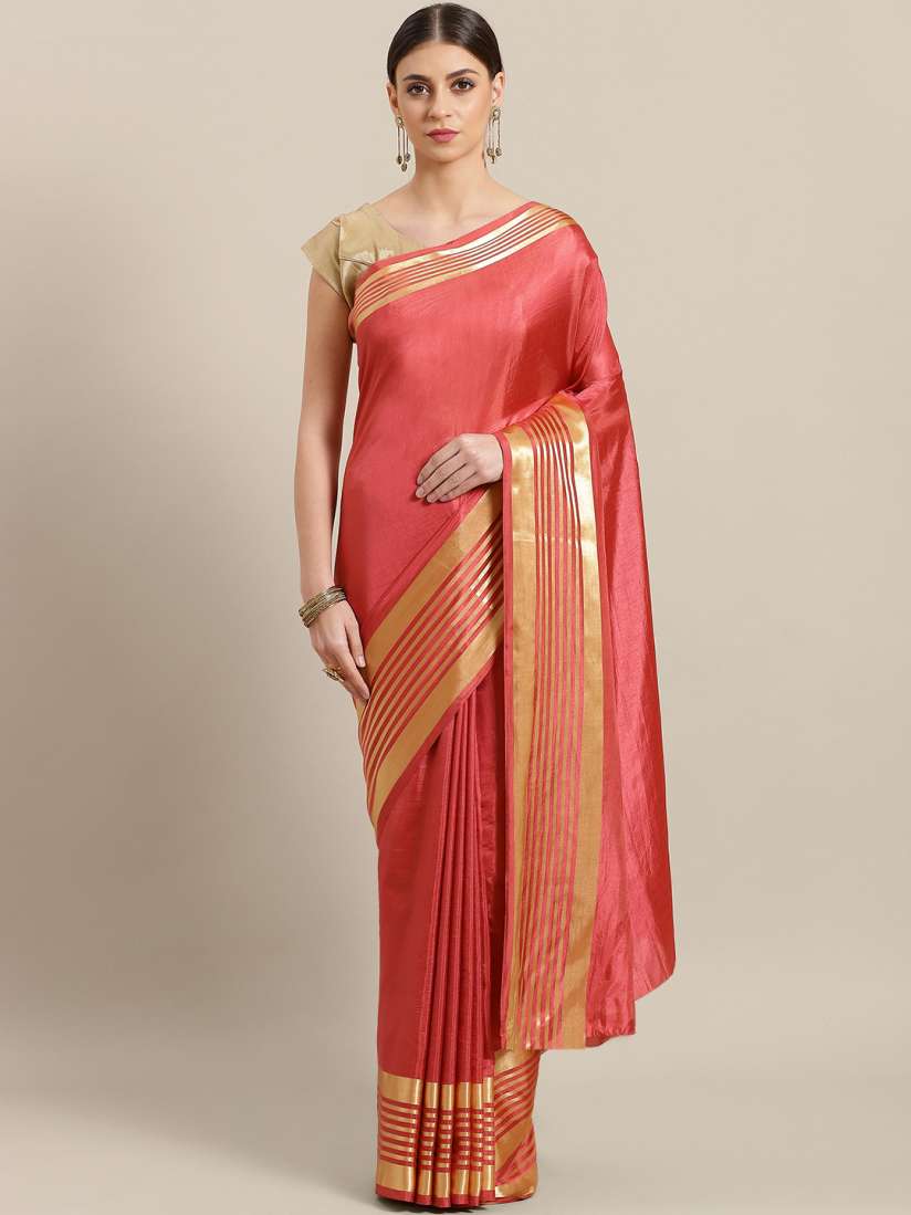 Buy Ishin Rust Red Solid Saree Sarees for Women 11234846 Myntra