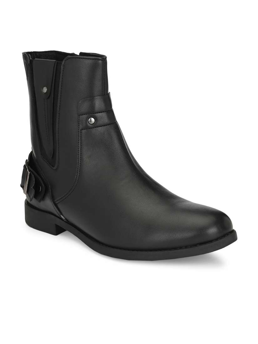 Buy Delize Men Black Solid Lightweight High Top Flat Boots Casual Shoes for Men 11241332 Myntra