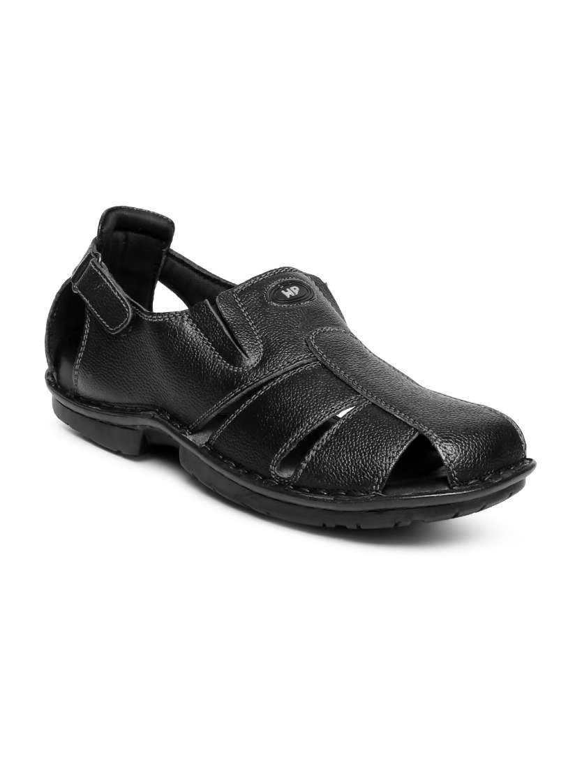 Buy Hush Puppies Men Black Leather Sandals Sandals for Men 1124364 Myntra