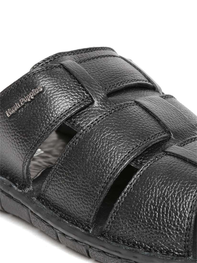 Buy Hush Puppies by Bata Men Black Leather Sandals Sandals for Men 1124378 Myntra