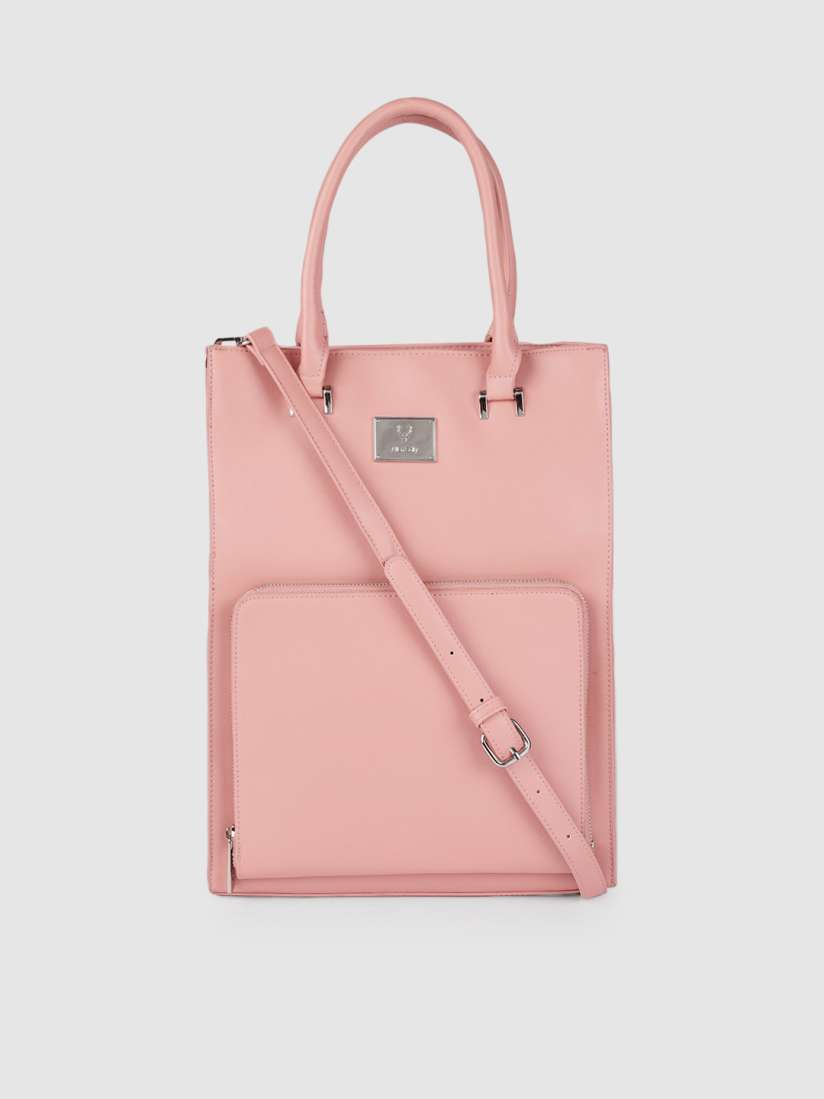 Buy Allen Solly Pink Solid Handheld Bag Handbags for Women 11244326 Myntra