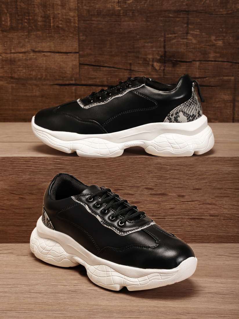 Solid black womens sneakers store
