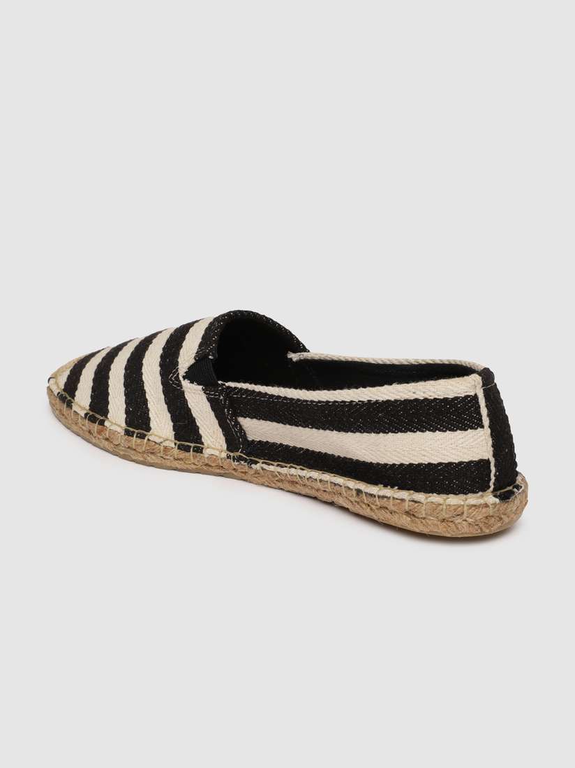 black and white striped espadrilles