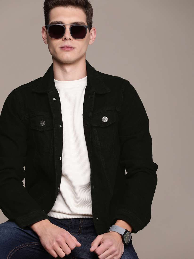 Buy High Star Men Black Solid Denim Jacket Jackets for Men 11275832 Myntra
