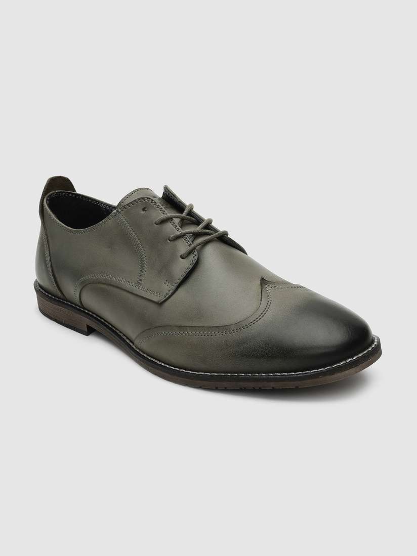 Buy Jack And Jones Men Charcoal Grey Solid Leather Brogues Formal Shoes for Men 11278434 Myntra