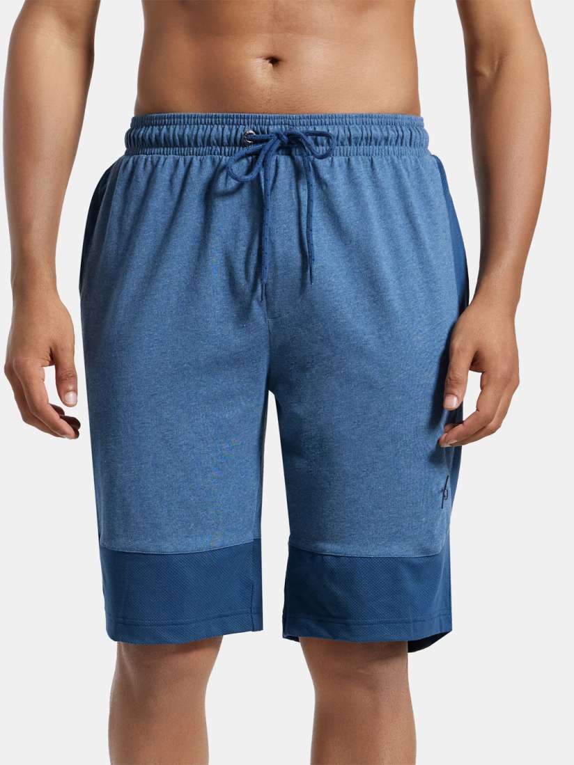 Buy Jockey Athleisure Men Blue Colourblocked Regular Fit Sports Shorts Shorts for Men 11278814 Myntra