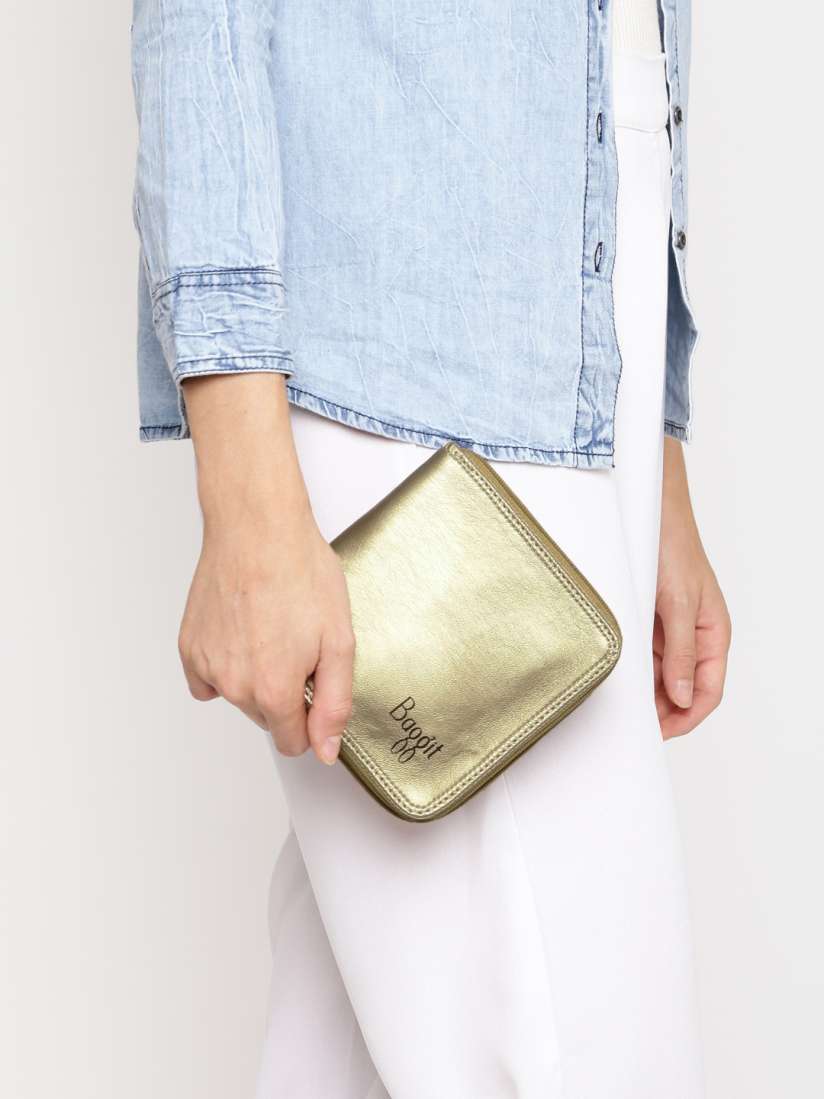 Buy Baggit Women Muted Gold Toned Makeup Pouch Travel Accessory for Women 1127901 Myntra
