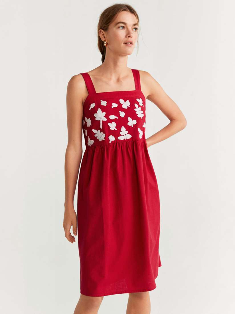 Buy MANGO Women Red Embroidered A Line Dress Dresses for Women 11280000 Myntra