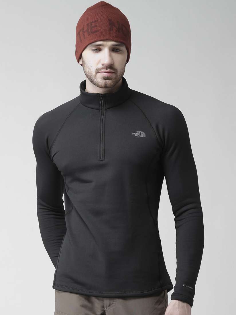Buy The North Face Black Expedition Zip Neck FlashDry Baselayer Tshirts for Men 1129049 Myntra