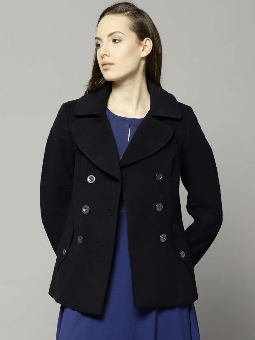 Navy coat marks and spencer cheap