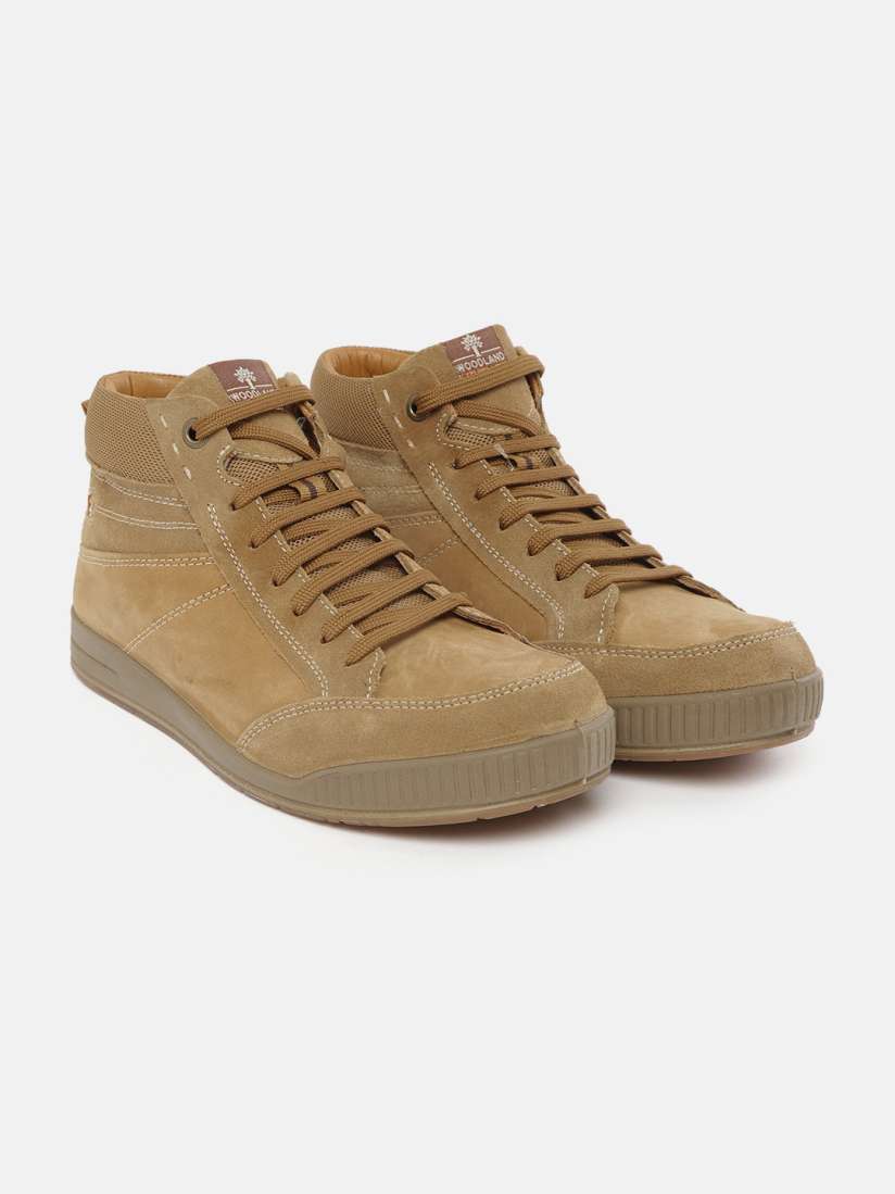 Buy Woodland Men Camel Brown Solid Nubuck Mid Top Wide Fit Sneakers Casual Shoes for Men 11293518 Myntra