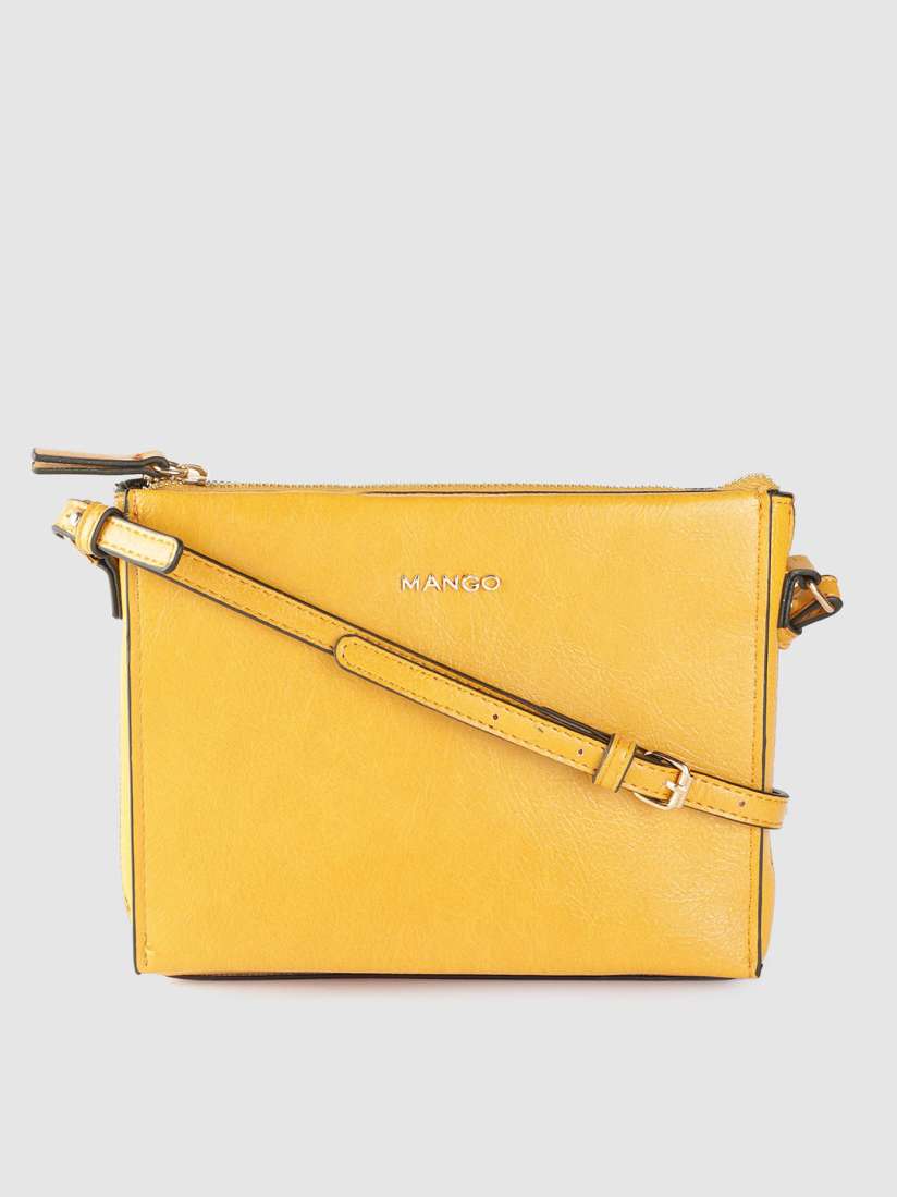 Mango mustard yellow solid sling bag shop