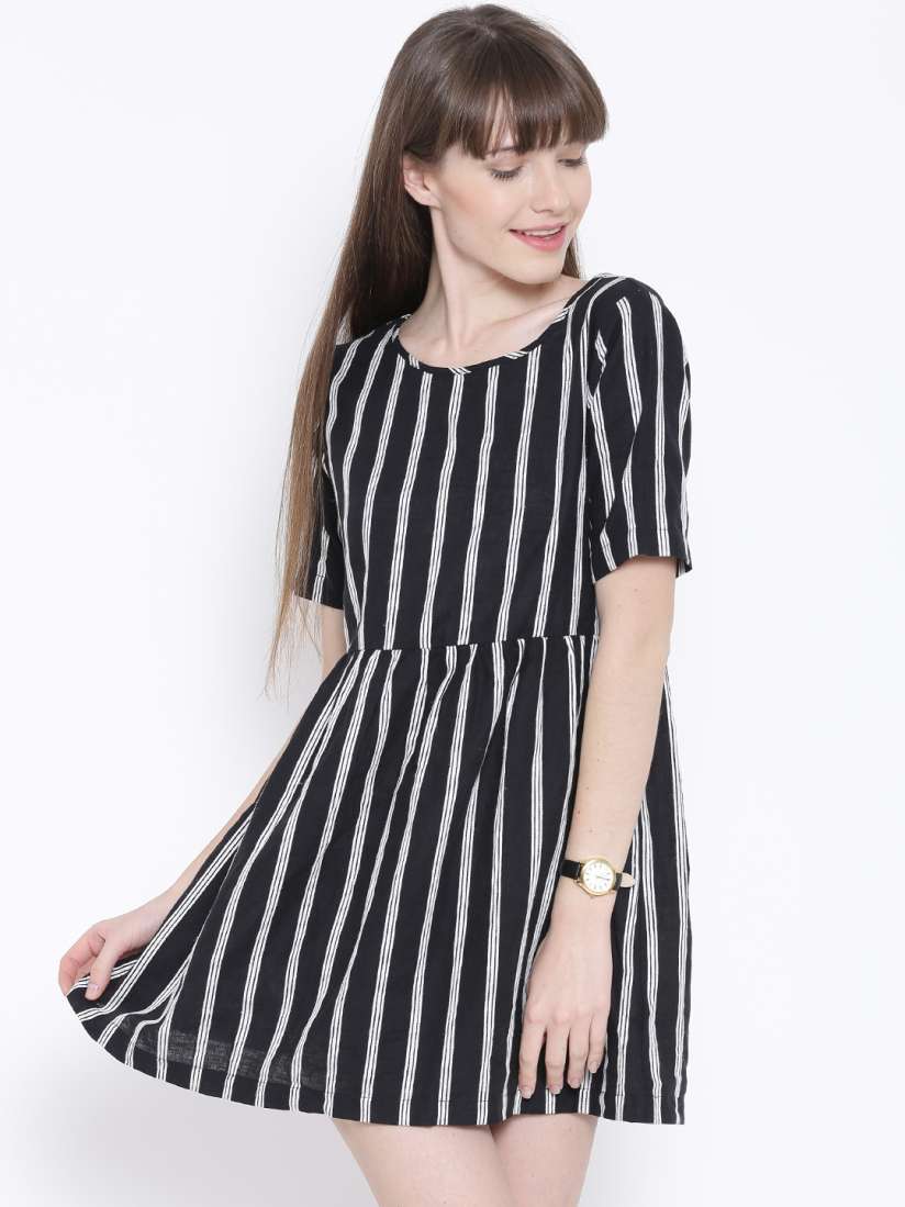 Forever 21 black and white striped dress on sale