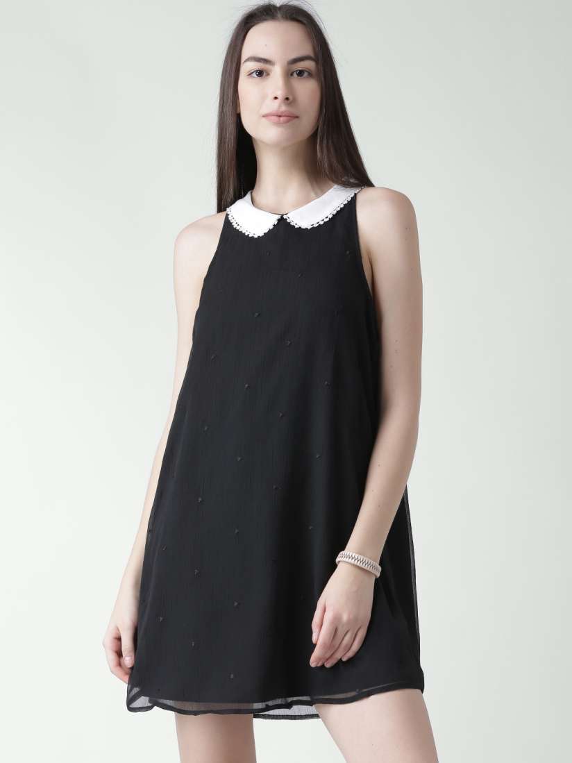 Buy FOREVER 21 Black Embroidered A Line Dress Dresses for Women 1129481 Myntra
