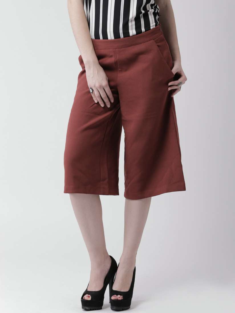 Buy FOREVER 21 Rust Brown Culottes Trousers for Women 1130385 Myntra