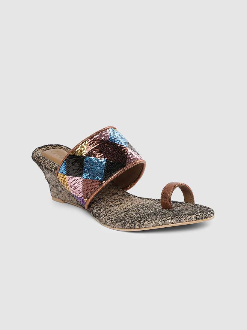 Buy Catwalk Women Multicoloured Embellished Wedge Sandals Heels for Women 11306920 Myntra