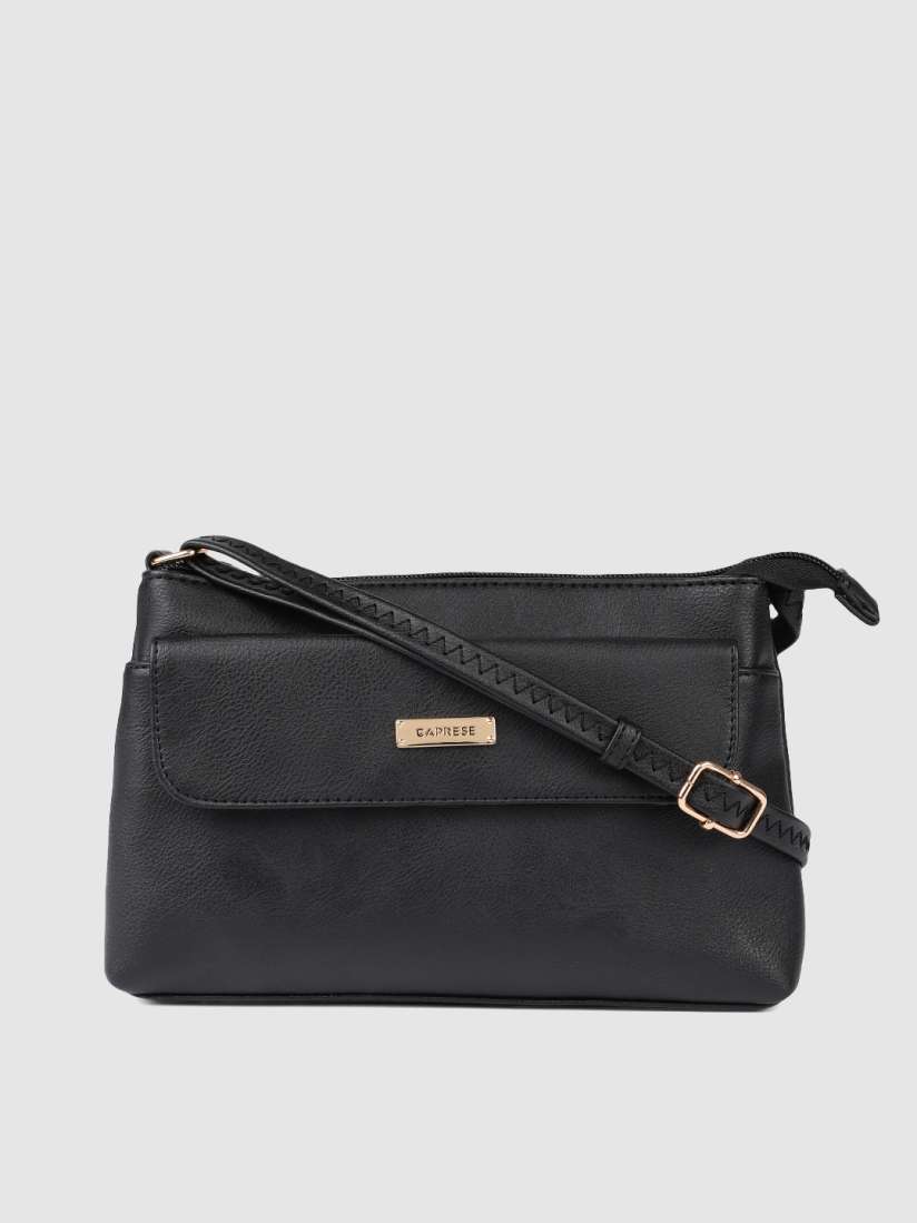 Buy Caprese Black Solid Sling Bag Handbags for Women 11311366 Myntra