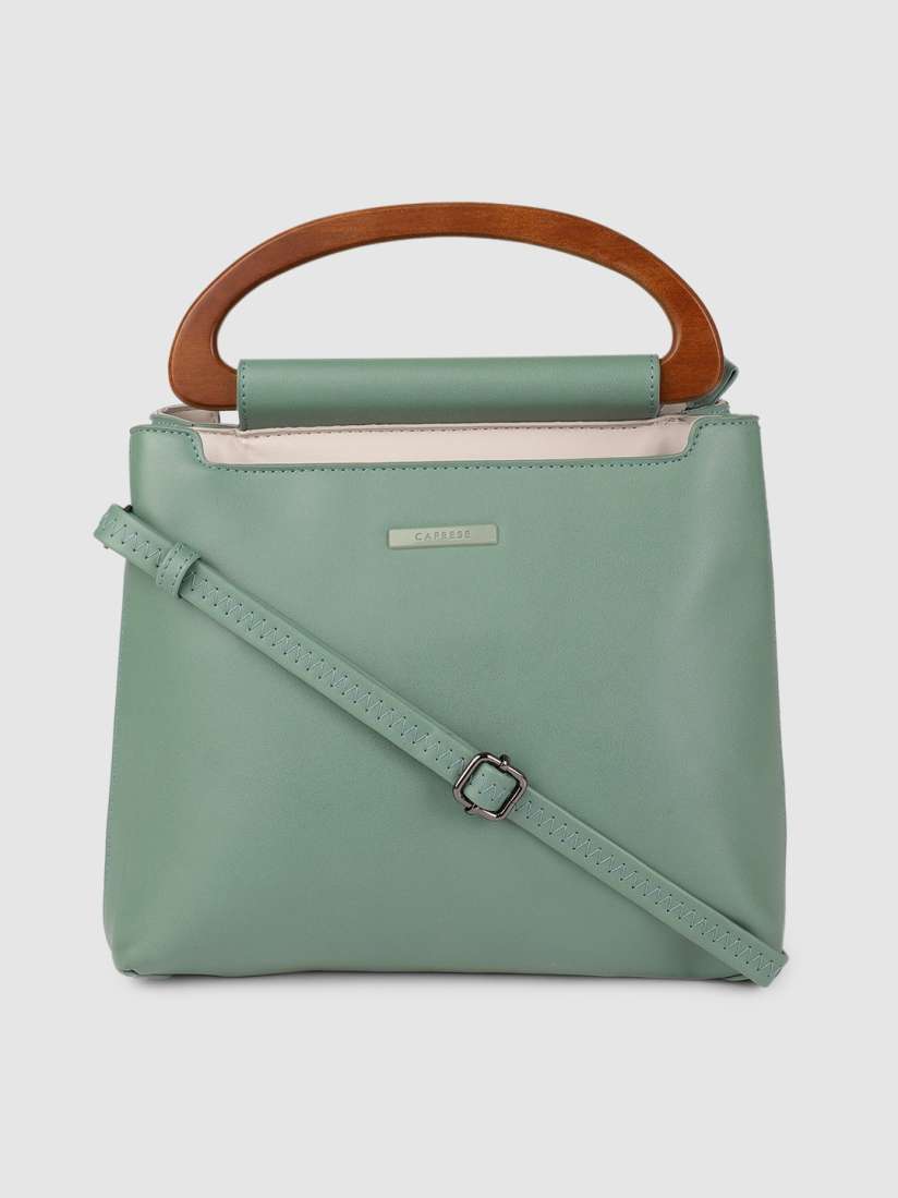 Caprese green solid handheld bag on sale