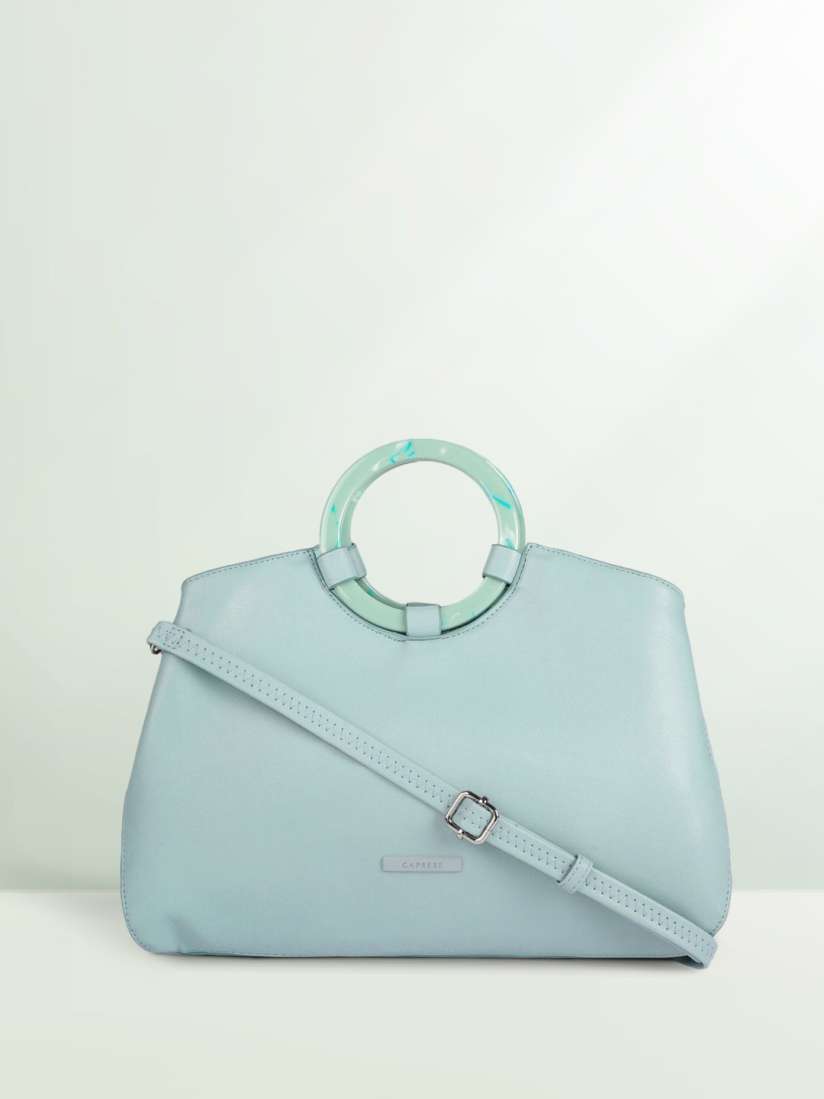 Buy Caprese Blue Solid Handheld Bag Handbags for Women 11311430 Myntra