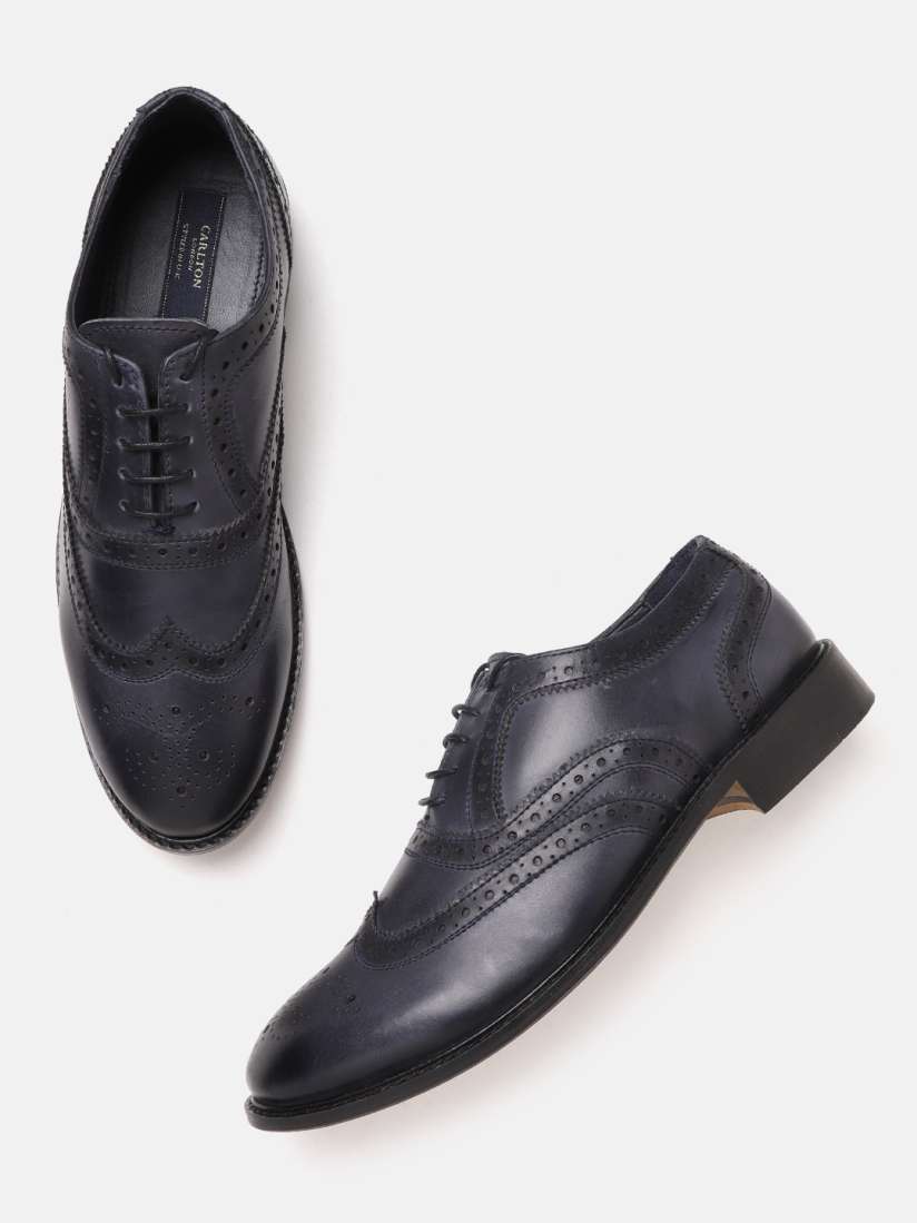 Buy Carlton London Men Navy Blue Leather Formal Brogues Formal Shoes for Men 11314048 Myntra