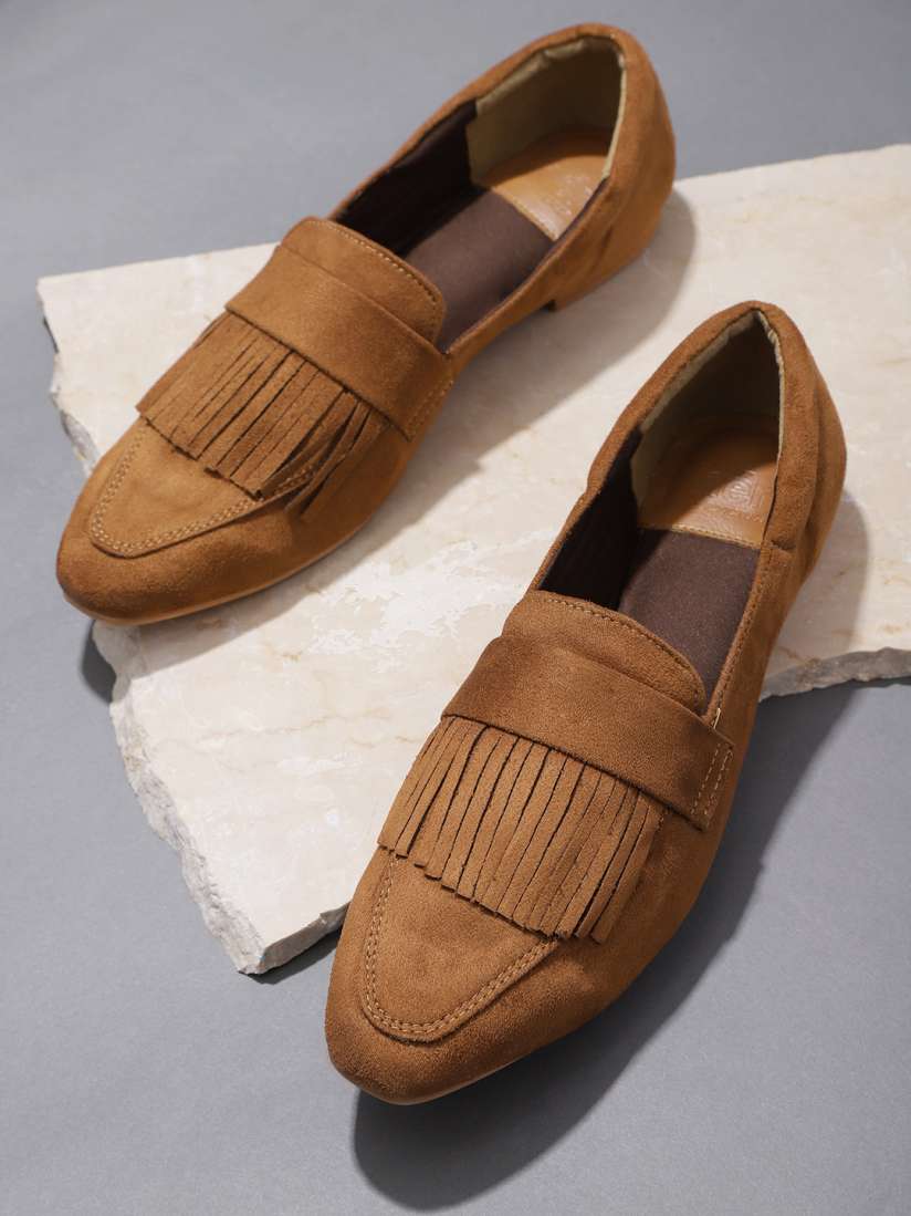 Buy her by invictus Women Brown Fringed Loafers Casual Shoes for Women 11315878 Myntra