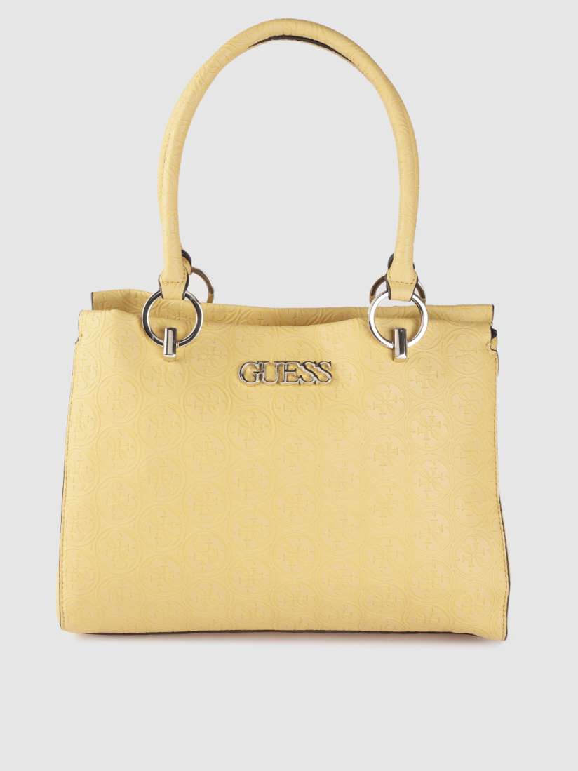 Buy GUESS Mustard Yellow Textured Handheld Bag Handbags for Women 11321410 Myntra