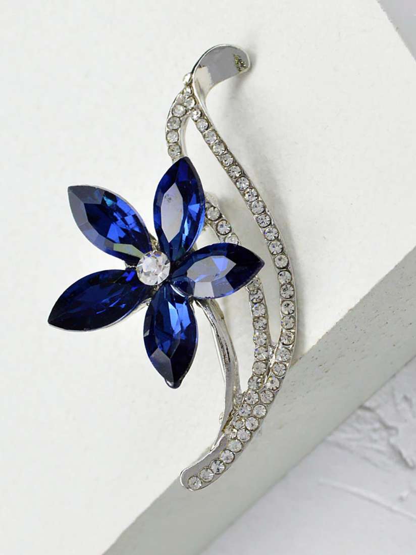 Navy blue brooch on sale