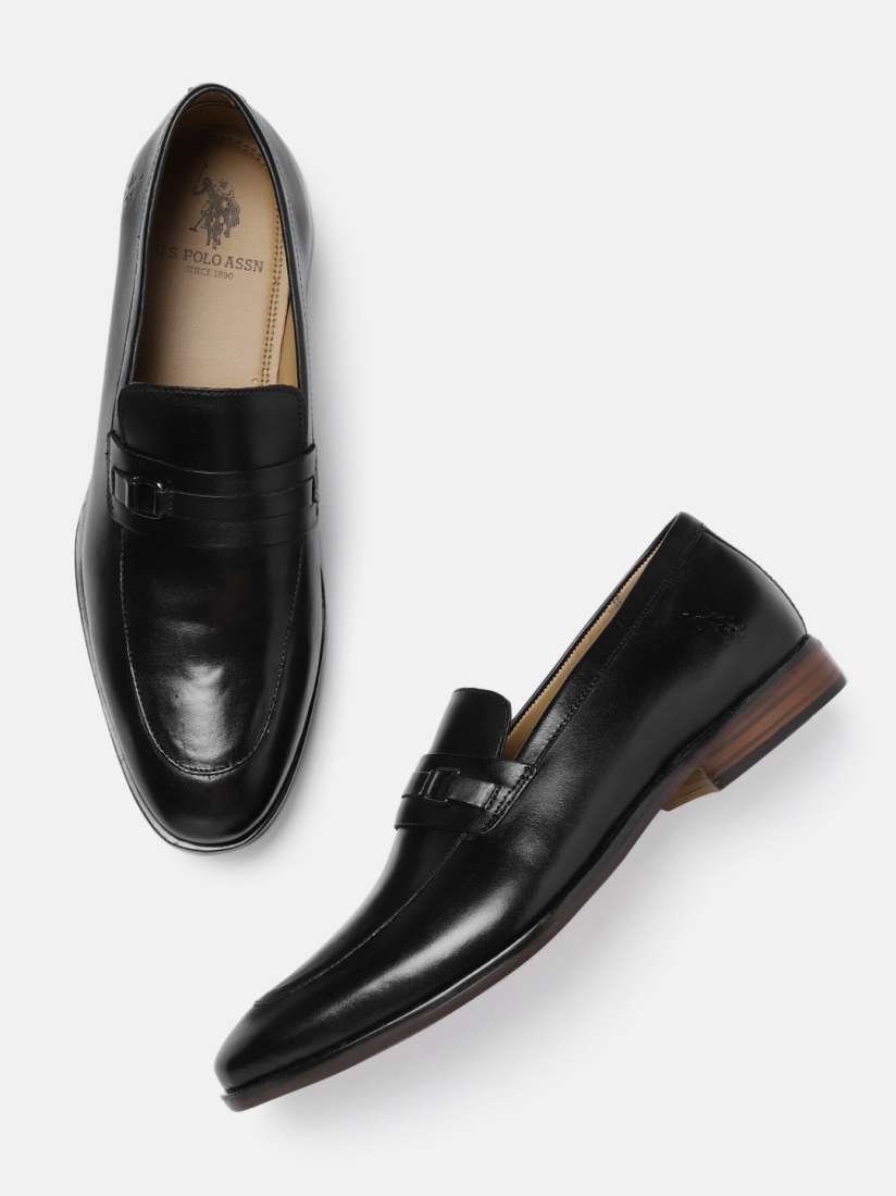 Buy U.S. Polo Assn. Men Black DECIMA Leather Formal Slip on Shoes Formal Shoes for Men 11355214 Myntra