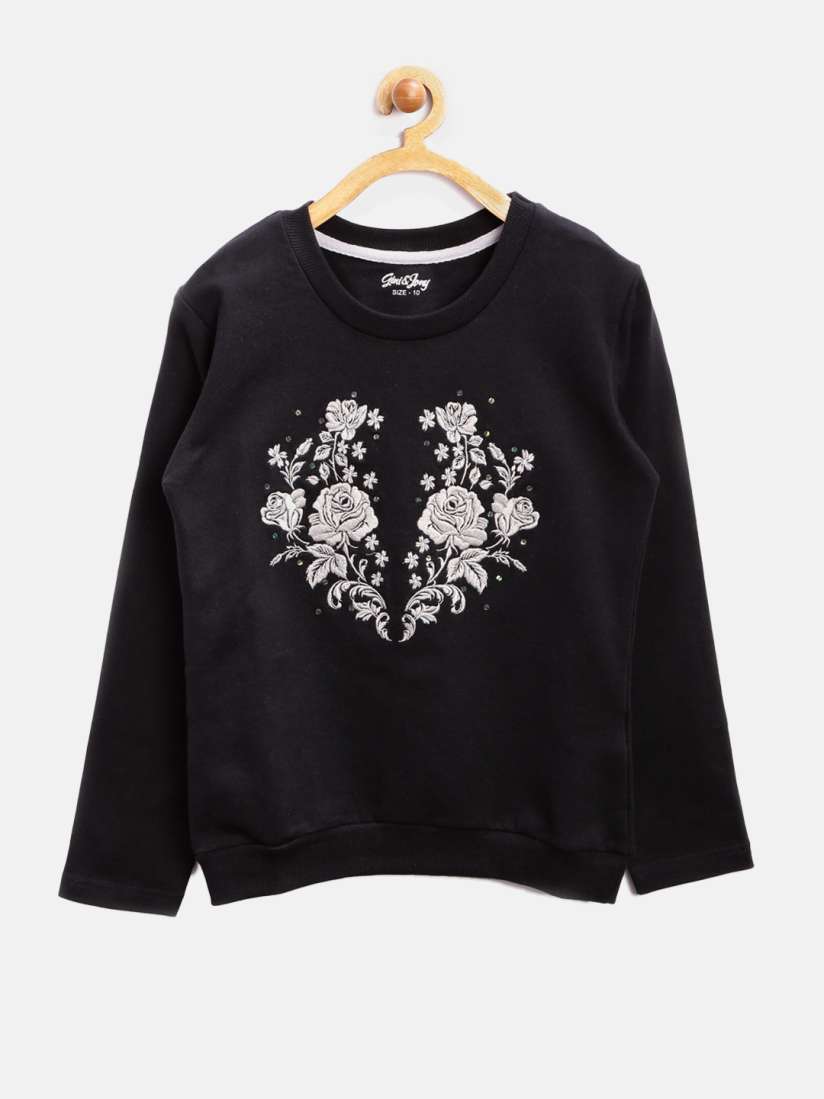Black sweatshirts for girls sales