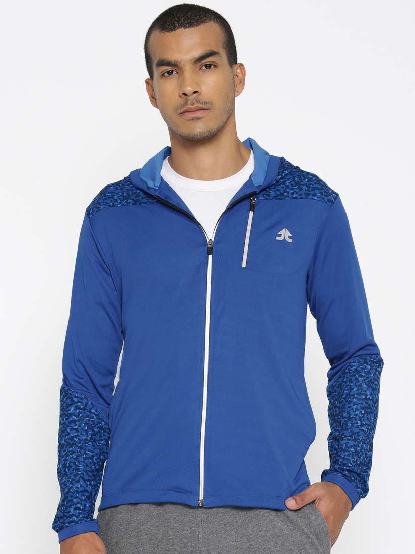 Buy OFF LIMITS Men Blue Solid Hooded Sporty Jacket Jackets for Men 11372164 Myntra