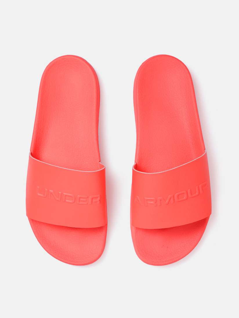 Buy UNDER ARMOUR Unisex Coral Orange Solid Core Remix Sliders Flip Flops for Unisex 11373050 Myntra