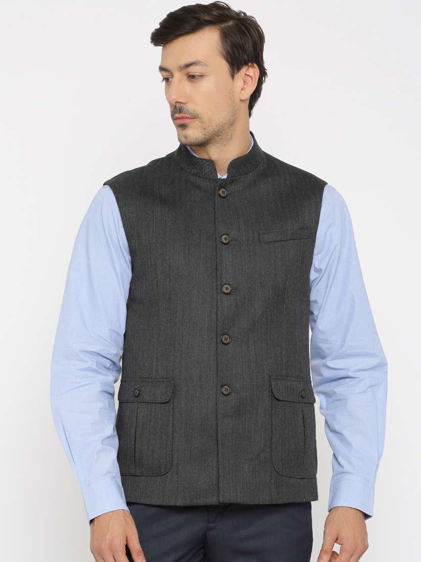 Van heusen nehru jacket cheap