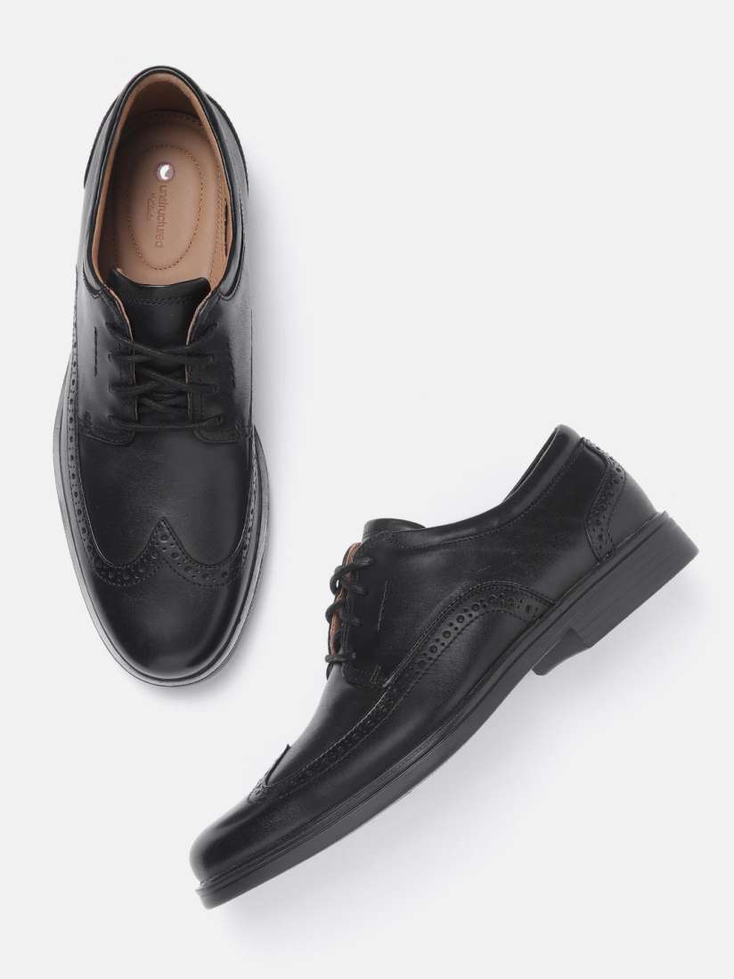 Clarks black formal shoes sales