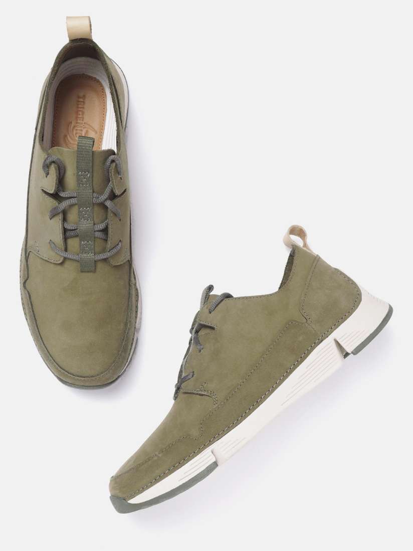 Buy Clarks Men Olive Green Solid Nubuck Sneakers Casual Shoes for Men 11381518 Myntra