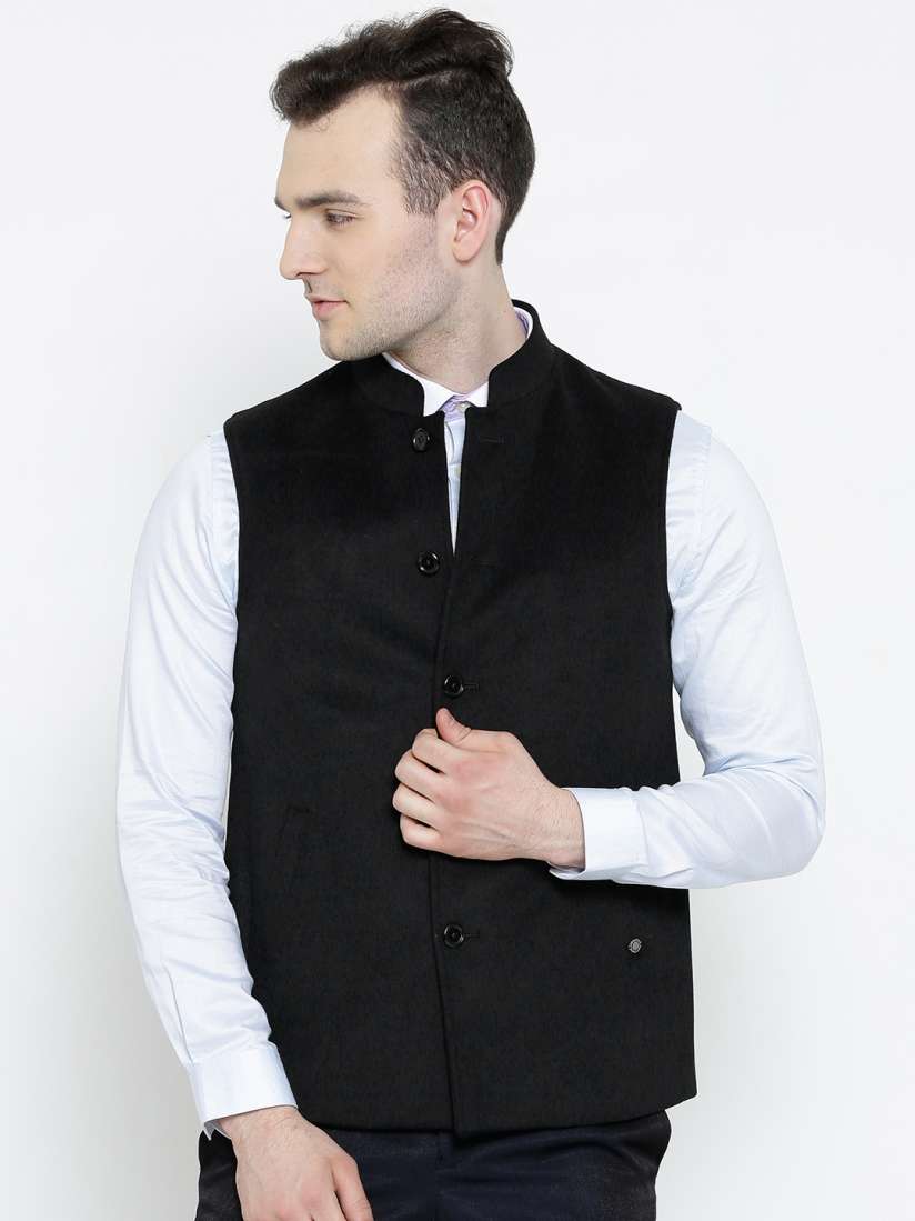 Buy Blackberrys Black Woollen Nehru Jacket Nehru Jackets for Men 1138244 Myntra