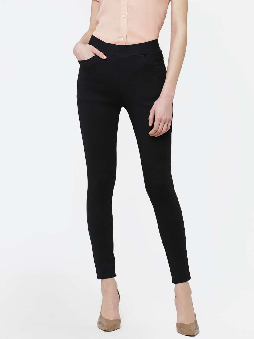 Buy Deewa Women Black Solid Treggings Jeggings for Women 11394978 Myntra
