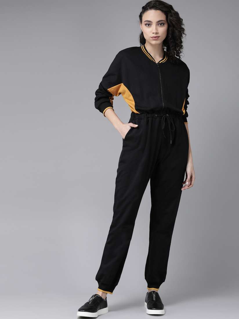 Black and mustard jumpsuit new arrivals