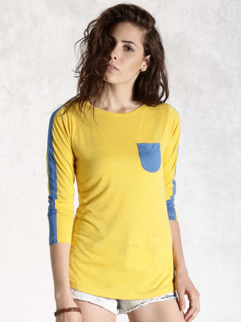 Yellow tops myntra best sale