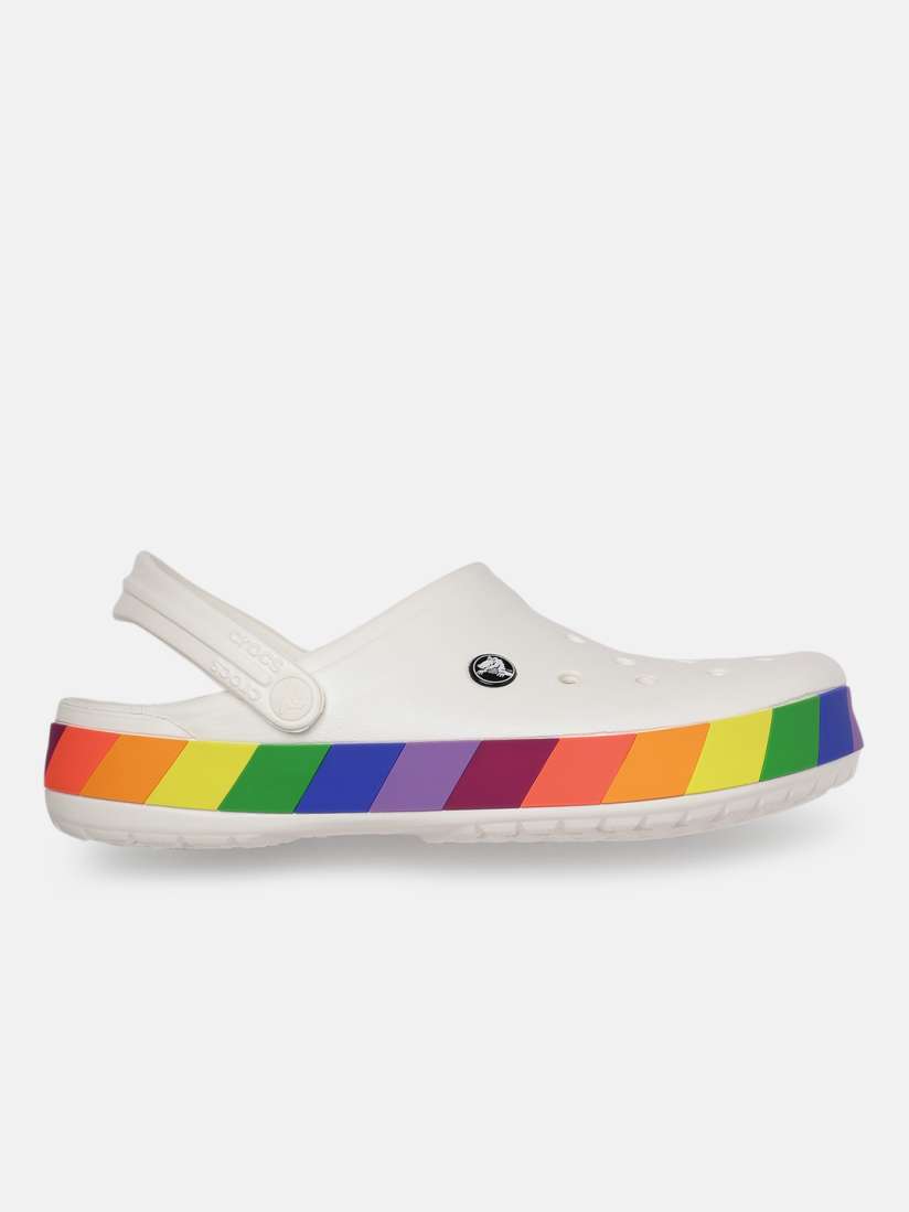 Buy Crocs Crocband Unisex White Solid Rainbow Block Clogs Flip Flops for Unisex 11398548 Myntra