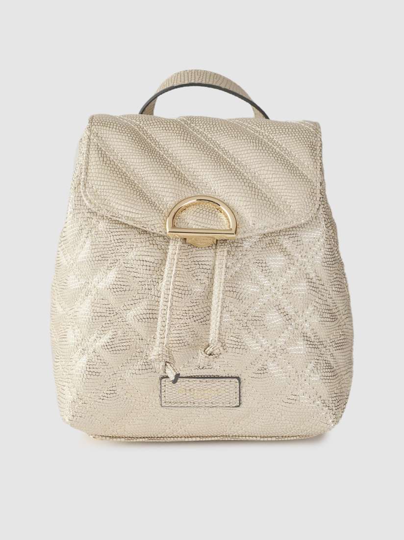 Buy Accessorize Women Gold Toned Textured Backpack Backpacks for Women 11405426 Myntra