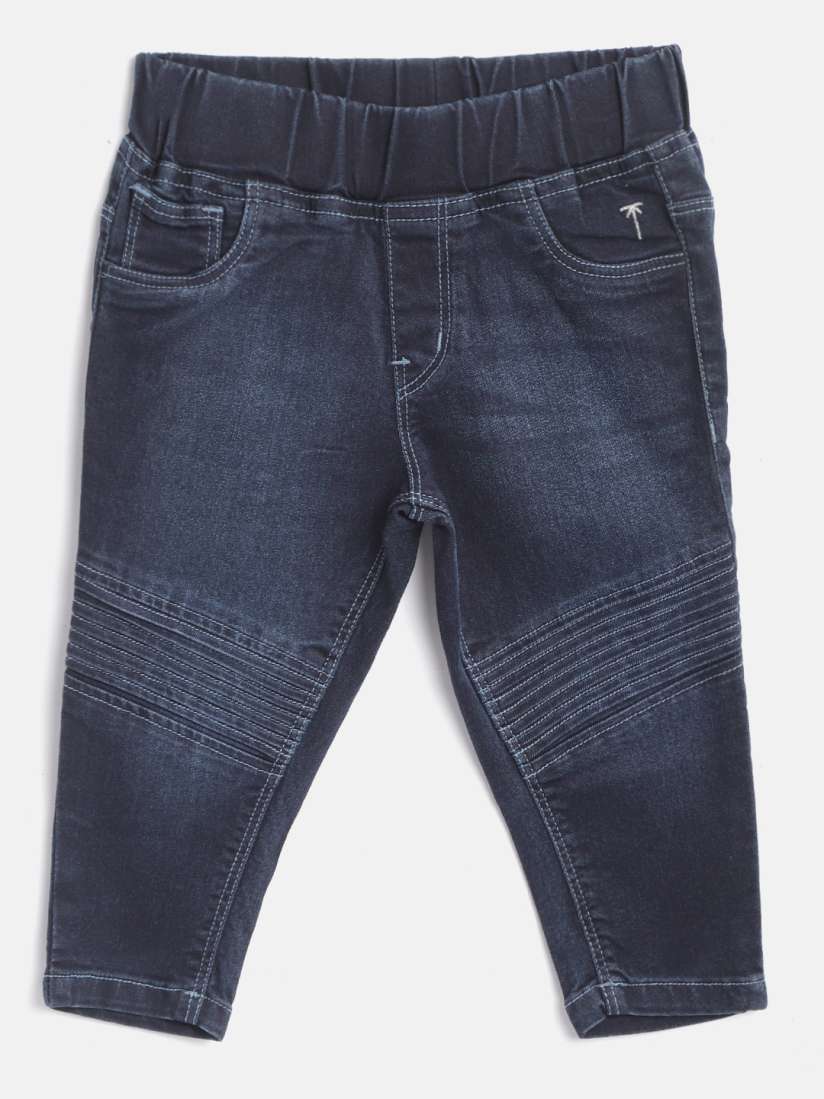 Buy Palm Tree Girls Navy Blue Washed Jeggings with Pleated Detail Jeggings for Girls 11409690 Myntra