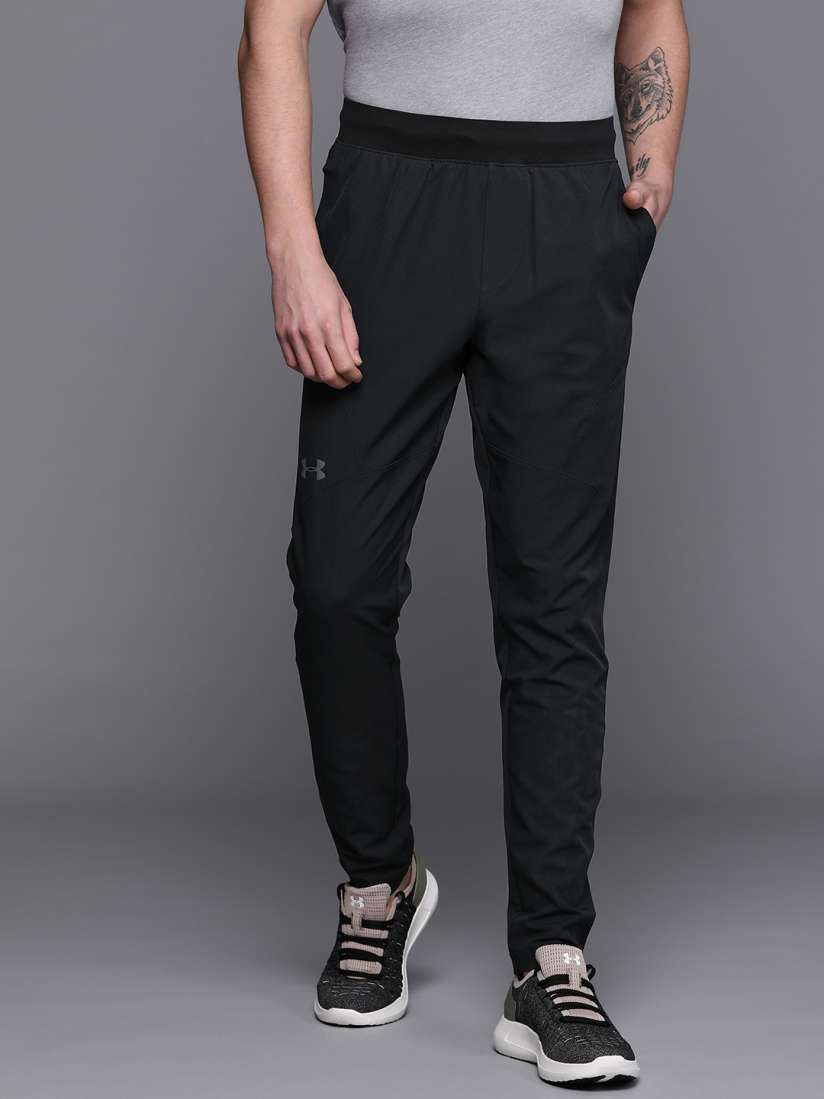 Buy UNDER ARMOUR Men Black Flex Woven Tapered Slim Fit Solid Track Pants Track Pants for Men 11409740 Myntra