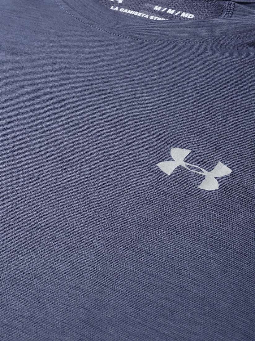 Buy UNDER ARMOUR Men Blue Self Design Back Streaker 2.0 Shift Crew Running  T-shirt - Tshirts for Men 11410210 | Myntra