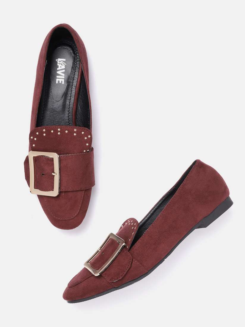 Buy Lavie Women Maroon Buckle Detail Loafers Casual Shoes for Women 11415018 Myntra
