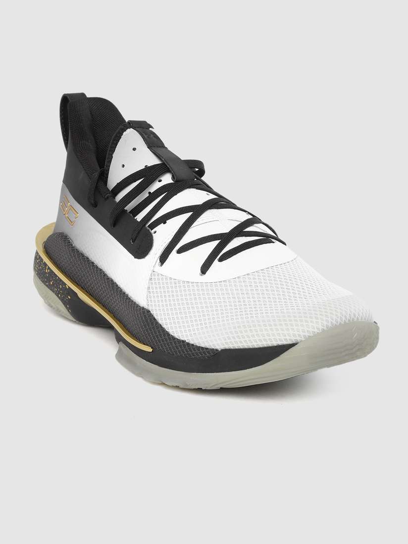 Buy UNDER ARMOUR Men White & Black Curry 7 TB Basketball Shoes  