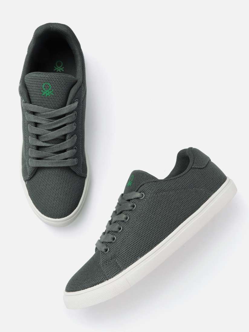 Buy United Colors of Benetton Men Charcoal Grey Woven Design Sneakers Casual Shoes for Men 11431416 Myntra