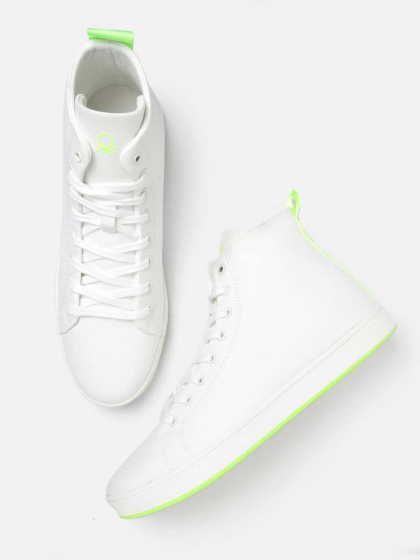 Buy United Colors of Benetton Men White Solid Mid Top Sneakers Casual Shoes for Men 11431510 Myntra