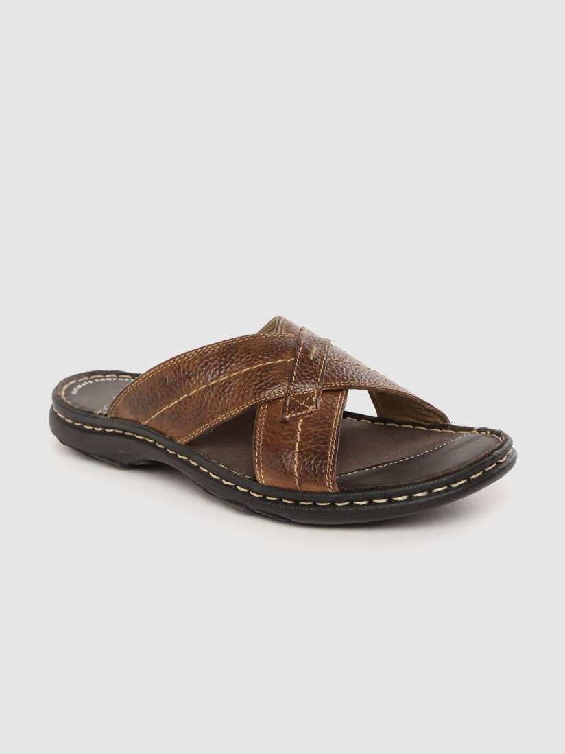 Clarks mens brown leather sandals 2025