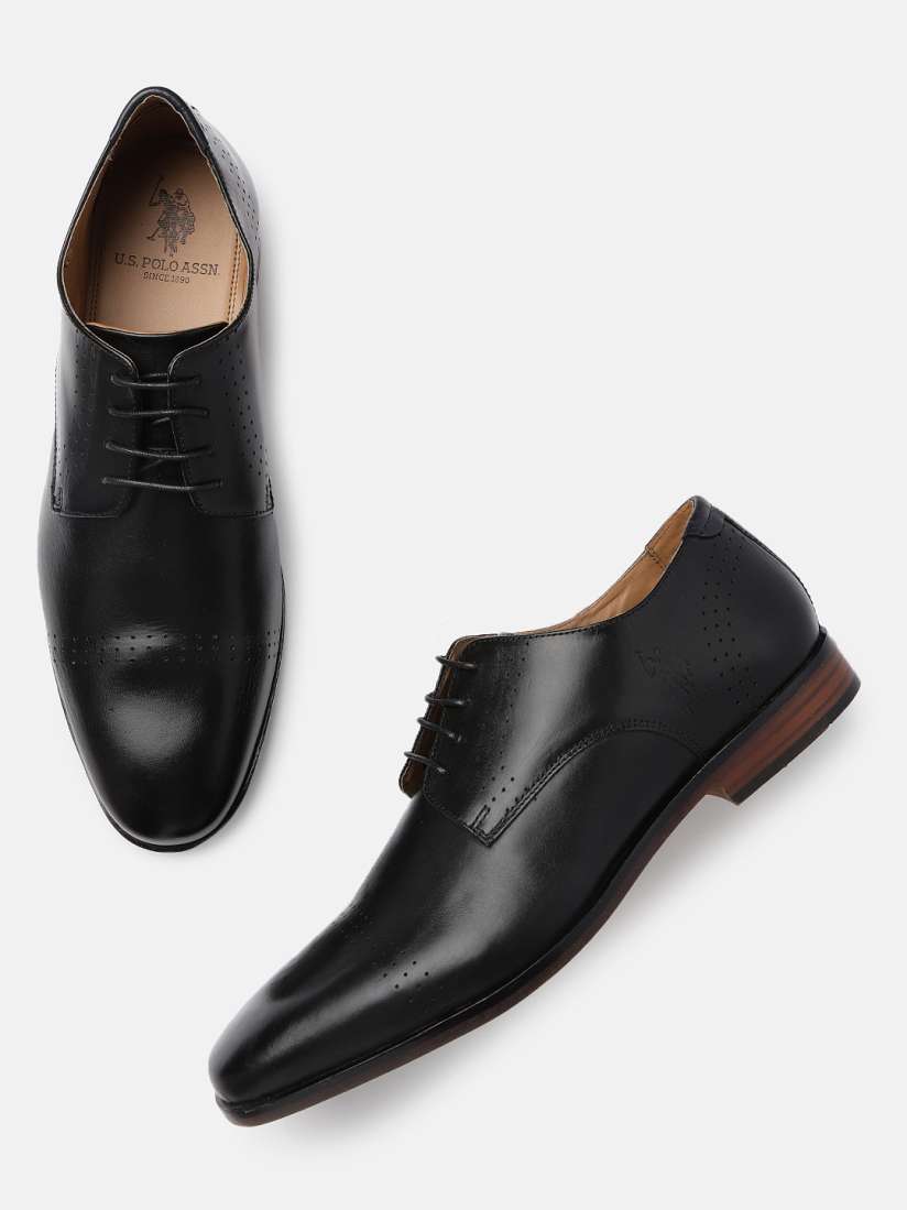 Buy U.S. Polo Assn. Men Black Solid KARSTEN Leather Formal Derbys Formal Shoes for Men 11439578 Myntra